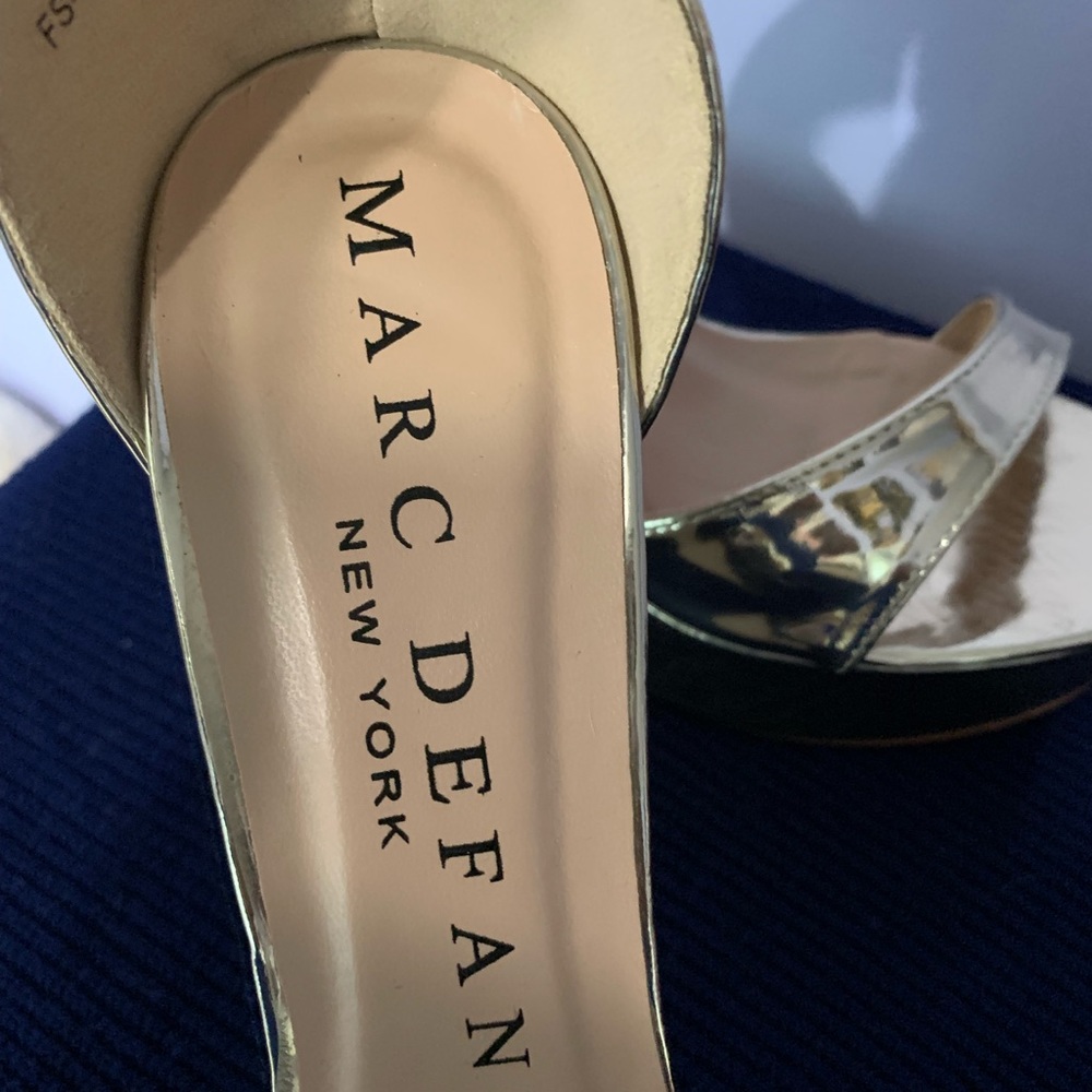 Marc DeFang Gold heels size 9 - Picture 3 of 8